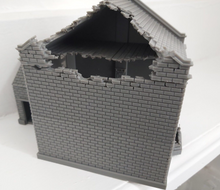 Load image into Gallery viewer, Destroyed 28mm Detached House with Shed Wargaming Building Tabletop Gaming
