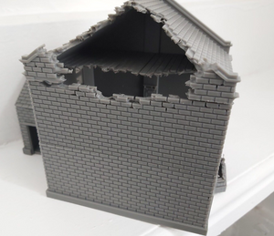 Destroyed 28mm Detached House with Shed Wargaming Building Tabletop Gaming