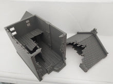 Load image into Gallery viewer, Destroyed 28mm Detached House with Shed Wargaming Building Tabletop Gaming
