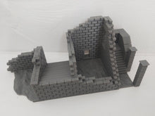 Load image into Gallery viewer, Stepped Stoned Ruins Tabletop Terrain Wargaming Destroyed Building 28mm
