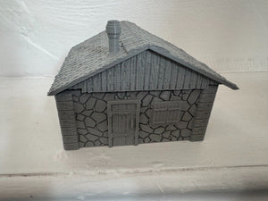 Rural Stone Farmhouse Removable Roof Wargaming Building 28mm