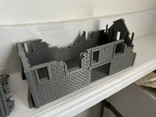 Load image into Gallery viewer, Stone Barn Ruins Tabletop Terrain Wargaming Destroyed Farm Building 28mm
