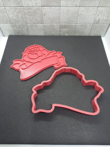 Rose with Scroll Cookie Cutter 3D Printed Biscuit Stamp Icing Cake Decoration
