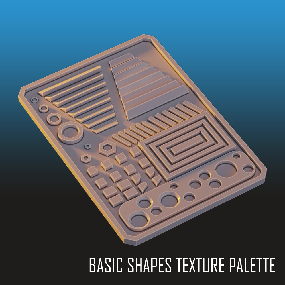 Basic Shapes Dry Brush Texture Palette for Miniature Painting Table To ...
