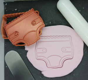 Nappy Cookie Cutter 3D Printed Diaper Biscuit Stamp Fondant Baby Shower