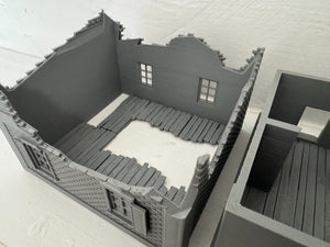 28mm Ruined ex Town House Tabletop Destroyed Wargaming Buildings