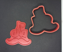 Load image into Gallery viewer, Number 1 Dad Moustache Cookie Cutter 3D Printed Biscuit Stamp Fondant Icing Cake Decor
