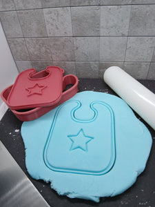 Baby Bib Cookie Cutter 3D Printed Biscuit Stamp Fondant Baby Shower Cake