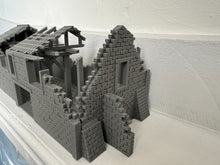 Load image into Gallery viewer, Stone Barn Ruins Tabletop Terrain Wargaming Destroyed Farm Building 28mm
