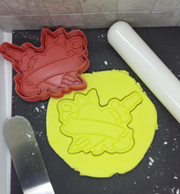 Load image into Gallery viewer, Heart with Scroll Cookie Cutter 3D Printed Biscuit Stamp Icing Cake Decoration
