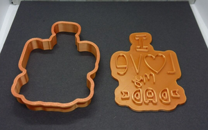 I love my Dad Cookie Cutter 3D Printed Biscuit Stamp Fondant Icing Father's Day