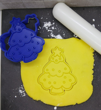 Load image into Gallery viewer, Christmas Tree with Star Cookie Cutter 3D Printed Biscuit Stamp Fondant Decor0
