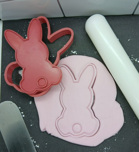 Bunny Rabbit with Tail Cookie Cutter 3DPrinted Biscuit Stamp Fondant Cake Easter