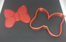 Load image into Gallery viewer, Bow Cookie Cutter Minnie Mouse Inspired 3D Printed Biscuit Stamp Fondant Cake
