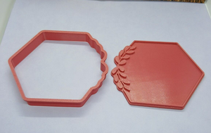 Hexagonal Cookie Cutter With Foliage 3D Printed Biscuit Stamp Fondant Icing Cake