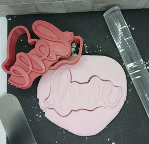 Love Word Cookie Cutter Valentine's Day  3D Printed Biscuit Stamp Fondant
