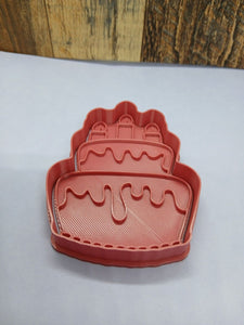 Celebration Cake Cookie Cutter 3DPrinted Biscuit Stamp Fondant Decoration