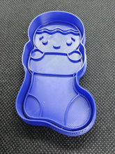 Load image into Gallery viewer, Gingerbread Man in Stocking Christmas Cookie Cutter 3D Printed Biscuit Stamp2

