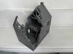 Destroyed Farmhouse Field HQ Command Centre Ruins Wargaming Building 28mm