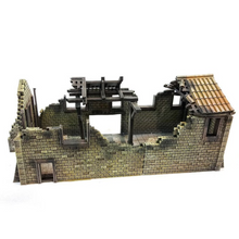 Load image into Gallery viewer, Stone Barn Ruins Tabletop Terrain Wargaming Destroyed Farm Building 28mm
