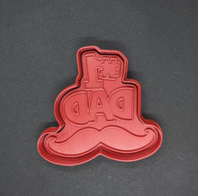 Load image into Gallery viewer, Number 1 Dad Moustache Cookie Cutter 3D Printed Biscuit Stamp Fondant Icing Cake Decor
