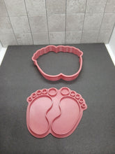 Load image into Gallery viewer, Baby Footprints Cookie Cutter 3D Printed Biscuit Stamp Fondant Baby Shower
