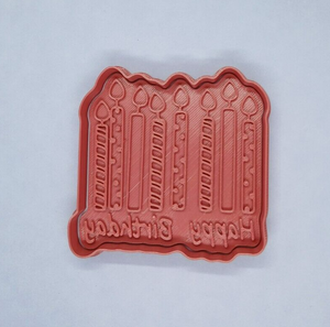Happy Birthday Candles Cookie Cutter 3D Printed Biscuit Stamp Fondant Icing Cake
