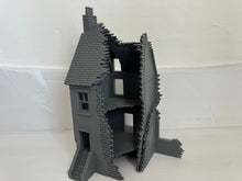 Load image into Gallery viewer, Destroyed 3 Storey House &amp; Basement Ruins Wargaming Building 28mm Tabletop
