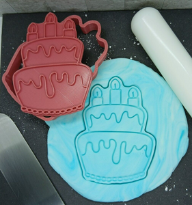 Celebration Cake Cookie Cutter 3DPrinted Biscuit Stamp Fondant Decoration