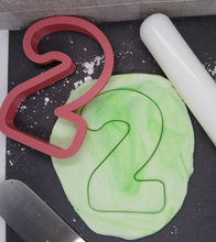 Load image into Gallery viewer, Two 2 Second Birthday Number Cookie Cutter 3D Printed Biscuit Fondant Icing Cake0
