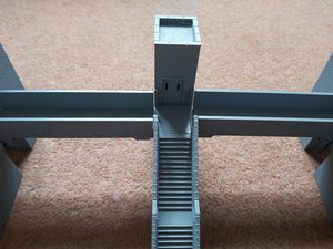 N Gauge Model Railway Station Platform Footbridge with Lifts Double Walkway