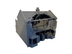 Ruined English Houses Victorian 28mm WW2 Tabletop Terrain Wargaming Buildings V2