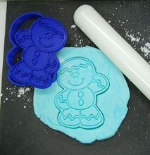 Load image into Gallery viewer, Cartoon Gingerbread Man Christmas Cookie Cutter 3D Printed Biscuit Stamp Fondant0
