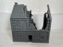 Load image into Gallery viewer, Destroyed Farmhouse Field HQ Command Centre Ruins Wargaming Building 28mm
