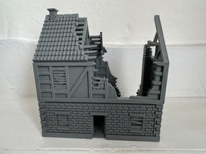 Destroyed Farmhouse Field HQ Command Centre Ruins Wargaming Building 28mm