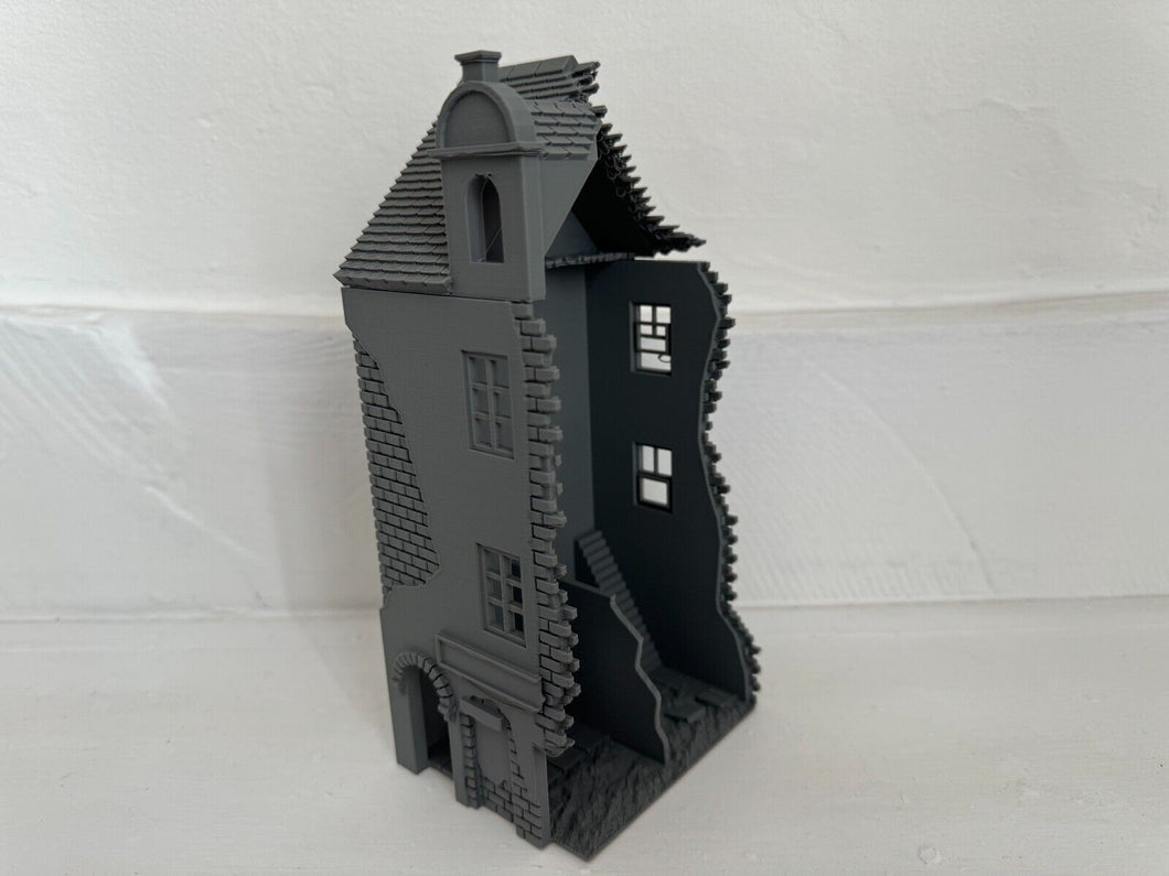 Destroyed 3 Storey Terraced Town House Ruins Wargaming Building 28mm