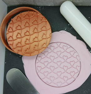 Heart Pattern Circular Cookie Cutter 3D Printed Biscuit Stamp Fondant Icing Cake