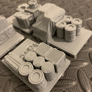 Tycho Starport Cargo Crates Barrels Containers Terrain Scenery  SciFi Wargaming 28mm 3d Printed Props