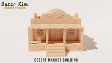 Load image into Gallery viewer, Desert Market Shop Tatooine Sci Fi Style Building 28mm Wargaming Terrain 3D Printed
