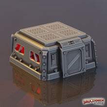 Load image into Gallery viewer, Defence Bunker Supply Depot Building Wargaming Sci-Fi 28mm 3D Printed in Grey
