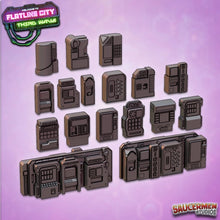 Load image into Gallery viewer, Sci-fi Scatter Terrain Pack - 16 x Vending Machines - 28mm - 32mm 3D Printed
