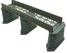 Load image into Gallery viewer, Girder Bridge N Gauge Model Railway Single Track  Support Piers Stonework Detail
