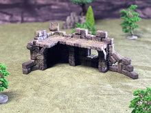 Load image into Gallery viewer, Ruined Terrain Ancient Castle Corner Walkway 28mm Tabletop RPG Wargaming Scenery
