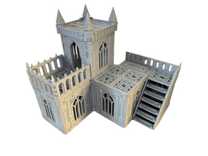 Grid City Gothic Command Post Sci Fi Building 28mm 32mm Terrain 3D Printed