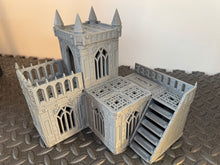 Load image into Gallery viewer, Grid City Gothic Command Post Sci Fi Building 28mm 32mm Terrain 3D Printed
