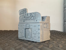 Load image into Gallery viewer, Futuristic Sci-Fi Alien Autopsies Building 28mm 3D Printed in Grey
