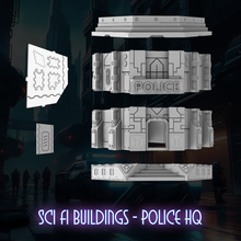 Load image into Gallery viewer, Sci Fi Building Cyber Police Headquarters Sci-Fi Tabletop Terrain 28mm 32mm
