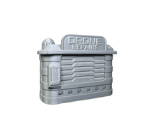 Load image into Gallery viewer, Street Vendor Kiosk - Drone Repairs Sci Fi Building 28mm 3D Printed Terrain
