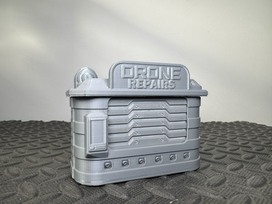 Street Vendor Kiosk - Drone Repairs Sci Fi Building 28mm 3D Printed Terrain