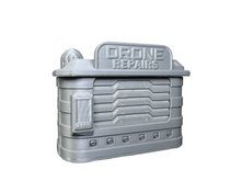 Load image into Gallery viewer, Street Vendor Kiosk - Drone Repairs Sci Fi Building 28mm 3D Printed Terrain
